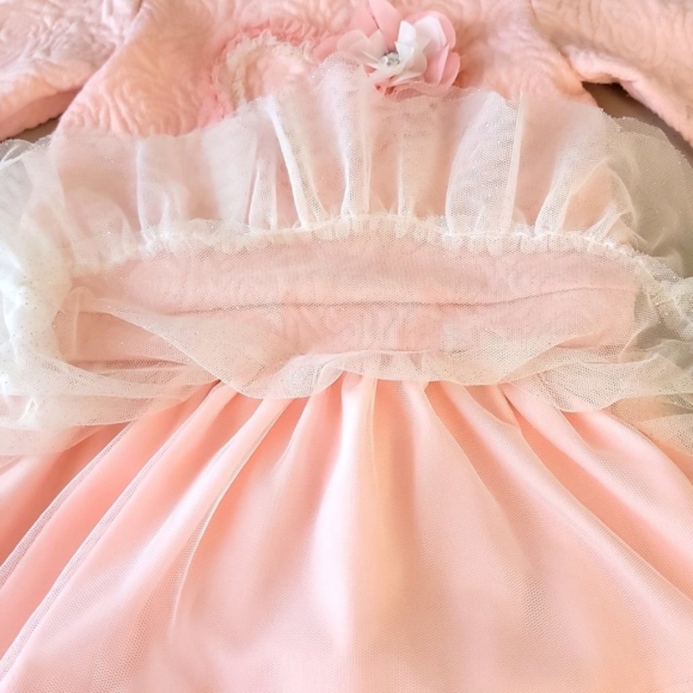 Children’s Apparel Network Girls Pink Tulle Dress Textured Top Size 2T - Picture 7 of 13